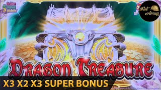 ⭐️DRAGON TREASURE X3 X2 X3⭐️SUPER BONUS WIN | PRIDE OF RICHES KONAMI FREE GAMES SLOT  MACHINE