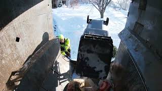 Garbage Truck Hopper POV: Freightliner Labrie Manual Side Loader
