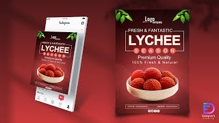 Summer Fruits Poster | Banner Design for Social Media | Fruits Instagram Post  Design in Photoshop screenshot 5