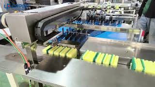 Cleaning sponge automatic material collection and packaging line with Large pillow packaging machine