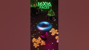 Polygon Test FX - Festive Cloth Drop | 4x4 to 265x265 Faces | Satisfying CGI Loop #shorts #loopixel