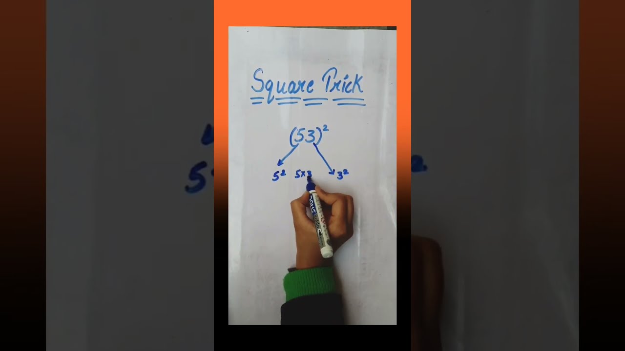 Shortcut Method To Find Square Of Any Number Math Education