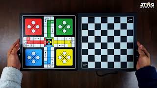 STAG GLOBAL Supermini 4-in-1 Game Table | Table Tennis, Chess, Ludo & Checkers