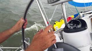 Sardis Lake on a Hunter 35 in a thunderstorm