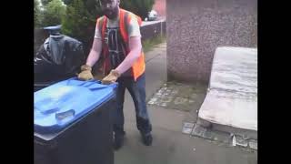 Prank Man hides is bin then gets knocked out.