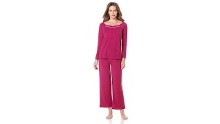 Rhonda Shear Pajama Set with Contrast Trim