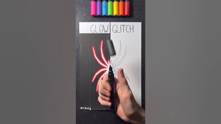 Glitch technique with Acrylic Markers! ✨ Part Two!🕷️ #posca #artistomg #shorts