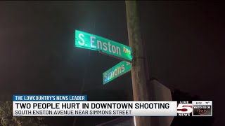 VIDEO: Charleston Police investigate downtown shooting that injured 2