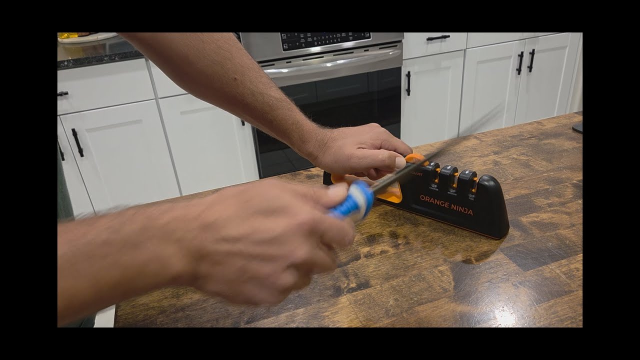 Review and demo of Sharp Pebble Adjustable Knife Sharpener