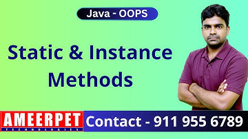 Java | Static and Instance Methods in java | Ameerpet Technologies | By Srinivas