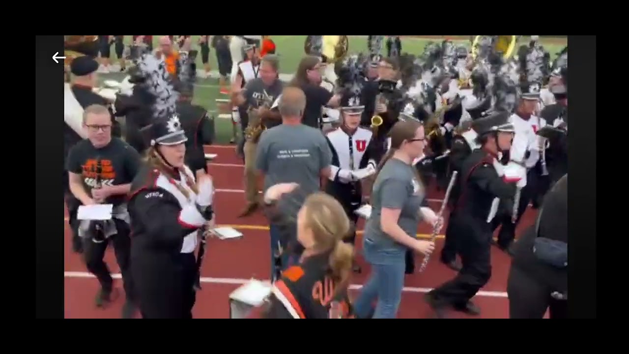Utica high school marching band fight song at alumni night - YouTube