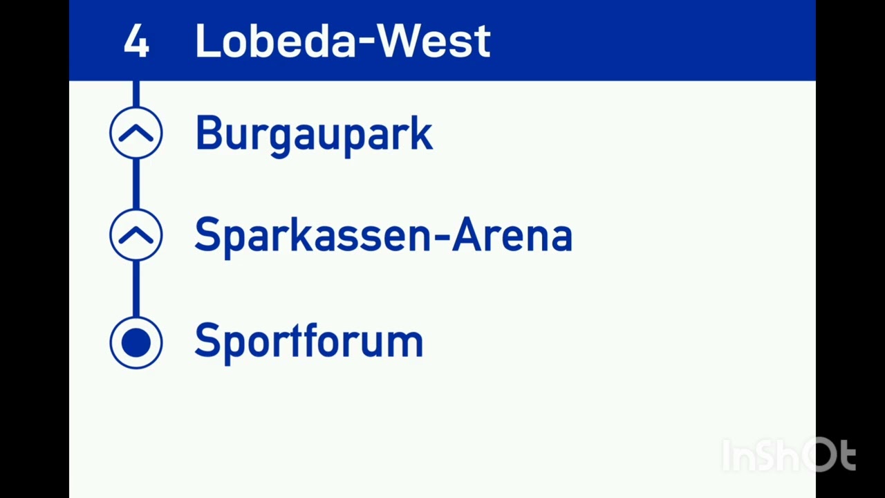 JNV Jena | Linie 4: Ernst-Abbe-Platz - Lobeda-West (Juli 2025) | Ansagen (Ähnlich)