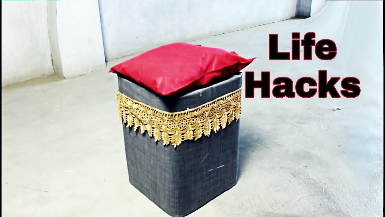 Canister Box idea Make Easy Table Stool Reusing Waste Canister DIY