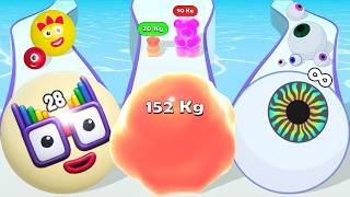 NUMBERBLOCK BALL RUN 2048 .vs EYE DROP .vs JELLY RAID - Satisfying Colorful ASMR Cool Math Games!