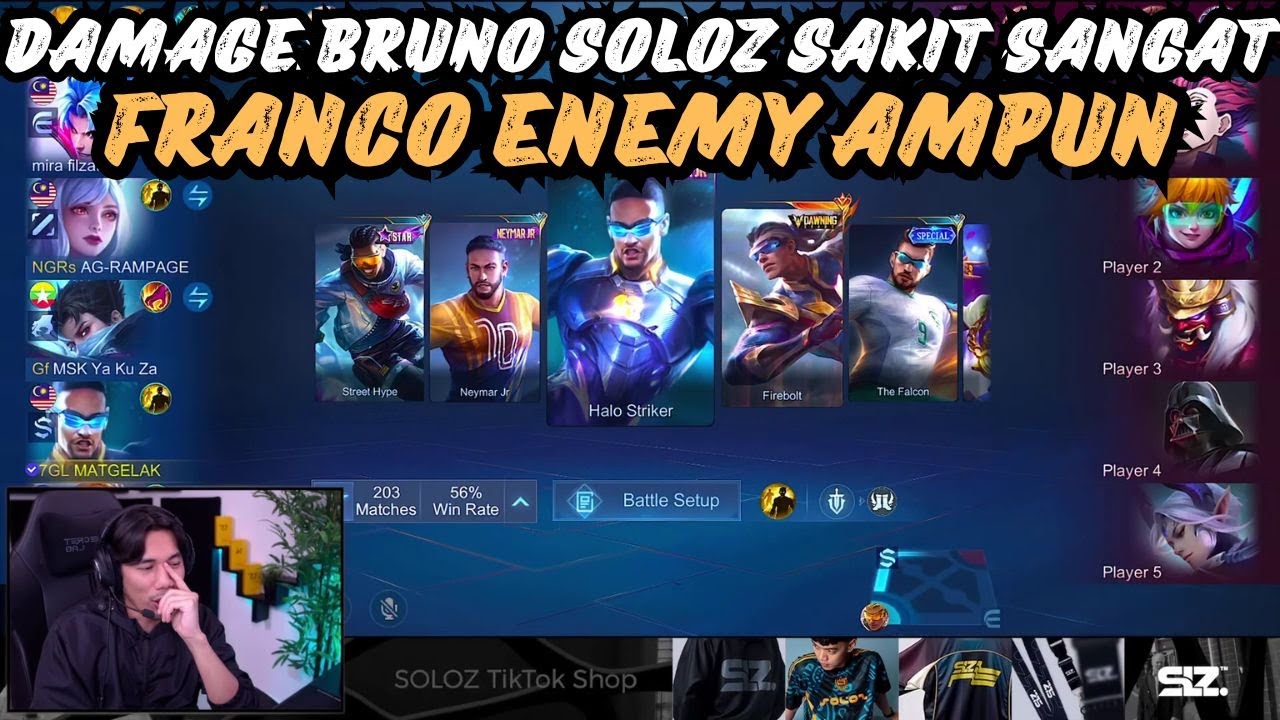 DAMAGE BRUNO SOLOZ SAKIT SANGAT🤯FRANCO ENEMY AMPUN🤯
