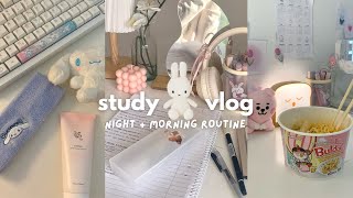Study vlog🐰night + morning routine, studying, skincare, productive, unboxing keyboard, ft. EdrawMax