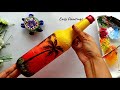 How to paint beautiful Bottle Art / Acrylic painting on Bottle /Easy Bottle decoration painting