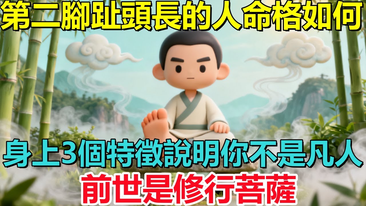 第二腳趾頭長的人命格如何，身上3個特徵說明你不是凡人，前世是修行菩薩，今生自帶帶仙緣！