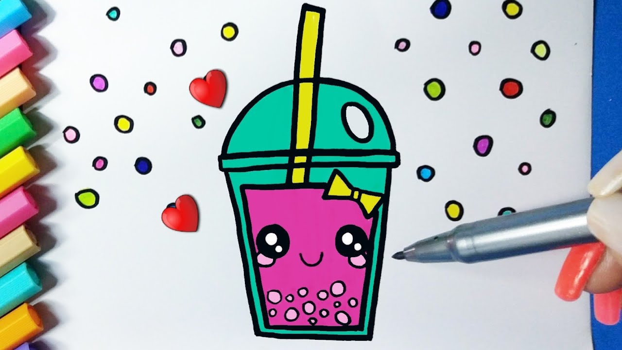 Como desenhar Bebida MilkShake fofo Kawaii ❤ Desenhos Kawaii - Desenhos  para Desenhar 