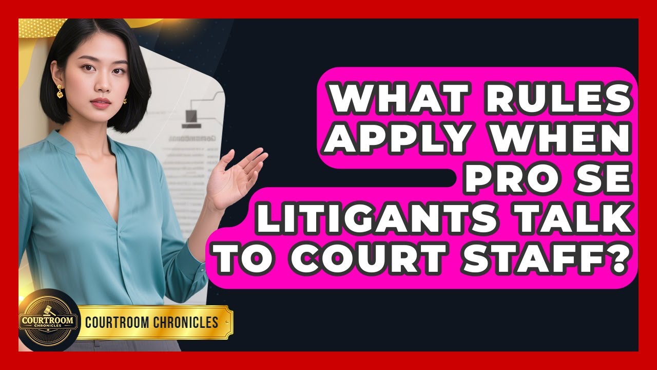 What Rules Apply When Pro Se Litigants Talk To Court Staff? - Courtroom Chronicles