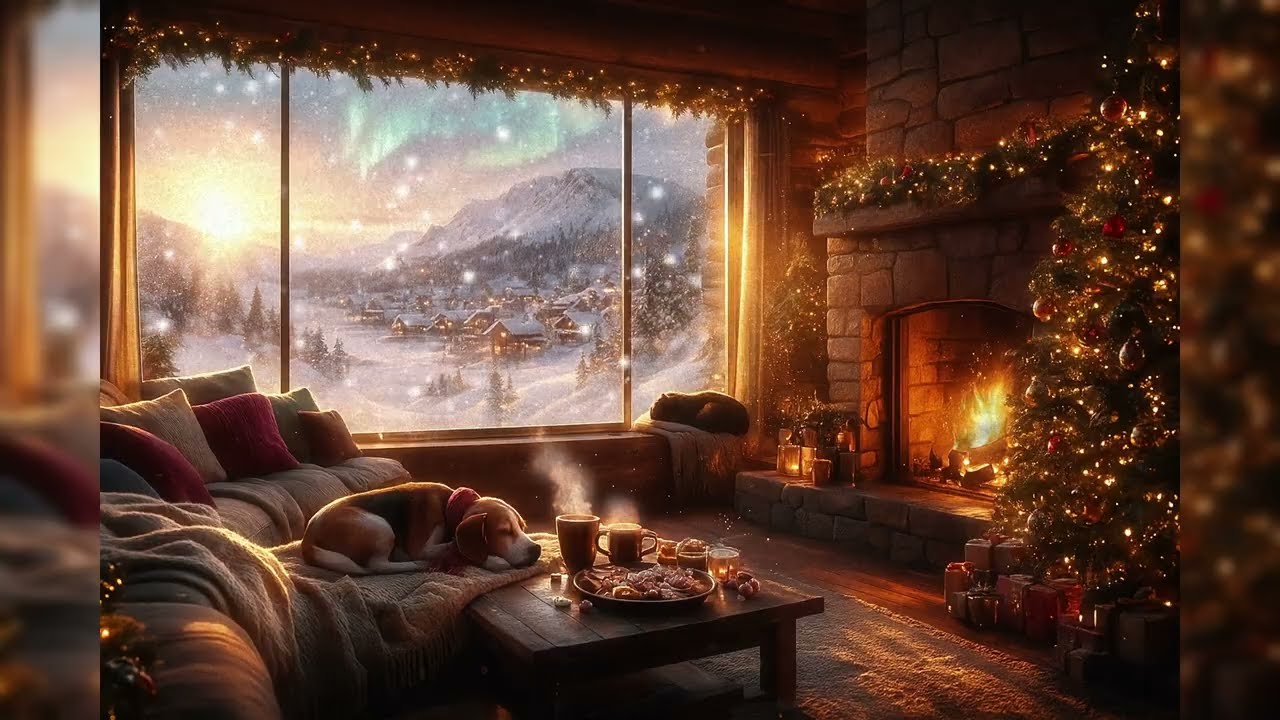 Warm Winter Cabin Jazz Ambience ❄🔥 Snowfall, Fireplace Glow for Chill, Study & Focus | Velure Loom