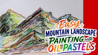 Calm Mountain Landscape with Oil Pastels for Beginners | Soft Oil Pastel Artwork screenshot 1
