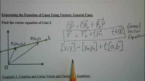 Grade 12 Vectors - Vector and Parametric Equations of a Line in R2