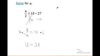 Using two steps to solve an equation with whole numbers