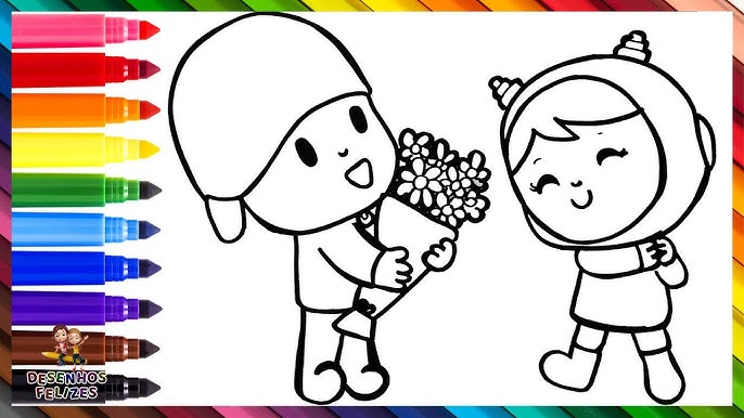 Vamos desenhar e colorir os Jogos Olímpicos do Pocoyo 