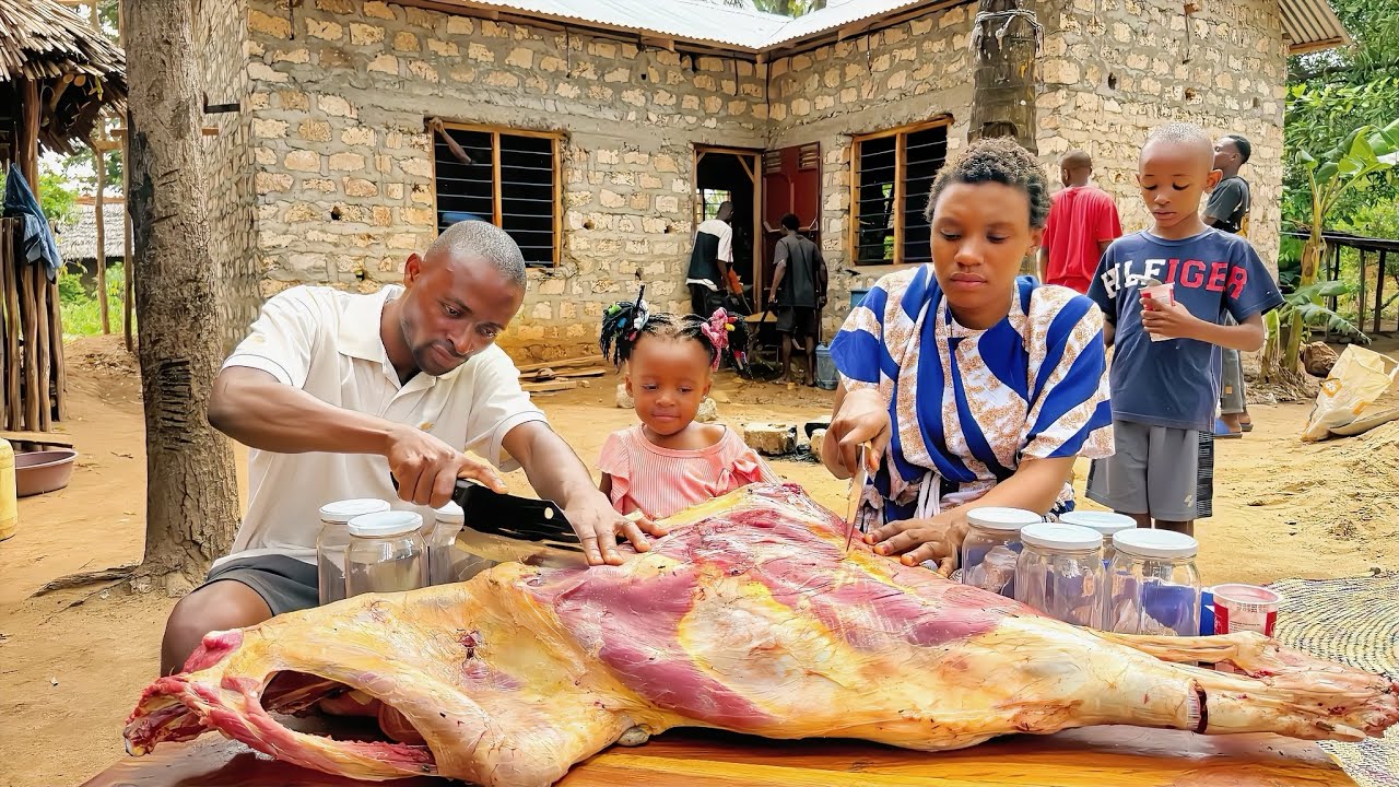 Plastering Our Dream Home in Africa 🏡 + Cooking a 30kg Cow Leg in Glass Jars 🍖🔥