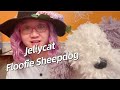 Jellycat floofie sheepdog plus my purple wig and recent made hat