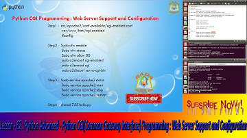 Lesson - 62 : Python Advanced - Python CGI Programming : Web Server Support and Configuration