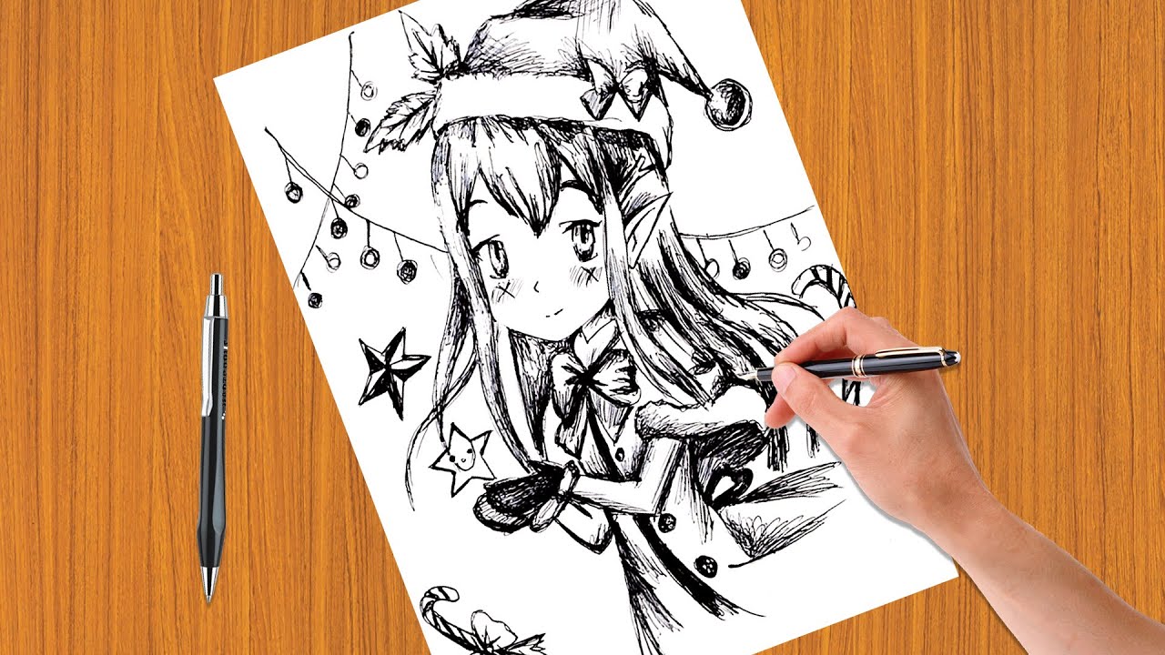 OᒪIᐯIᗩ on Twitter Merry Christmas Drawing for a friend  Commissions are open MerryChristmas Christmas anime manga kawaii  cute drawing illustration httpstco1hxxM27BVT  Twitter
