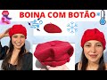 BOINA COM BOTÃO - BOINA  COM PREGAS