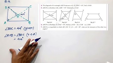 the diagonals of a rectangle ABCD intersect at O. if angle BOC=44⁰, find angle OAD.