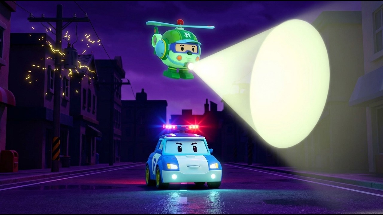 🔦 Blackout in Brooms Town! 🌃 Poli & Helly’s Dark Night Rescue! | Robocar Poli Full Episode