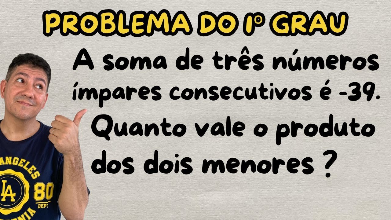 Problema com números consecutivos para concursos | Prof Robson Liers