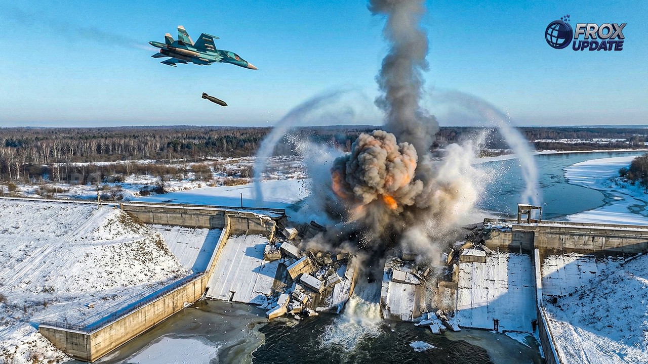 Истребитель Су-34 сбросил комплекс FAB-3000 на украинскую плотину — нарушены линии снабжения.