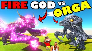 FIRE GOD & FIRE POWERS vs UNDEFEATED ORGA SHINCHAN and CHOP in ANIMAL REVOLT BATTLE SIMULATOR