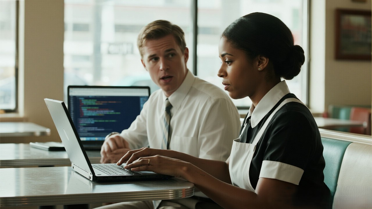 CEO Catches Black Waitress Using His Computer—Then Sees Code That Leaves Him Speechless...