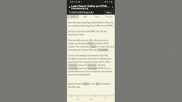 Define an  HTML Class In JSX - React freeCodeCamp #shorts #react #reactjs #jsx #howto