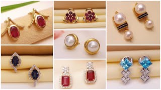 Latest gemstone studs design with price/gold studs/diamond studs/trending studs/seethal jewellery