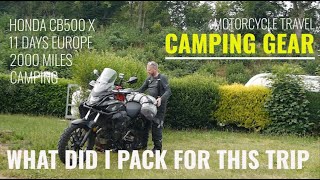 Camping Gear Packing for 11 Day European Trip