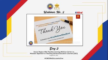 CHED XI Webinar No. 8 (Day 2) | August 04, 2020