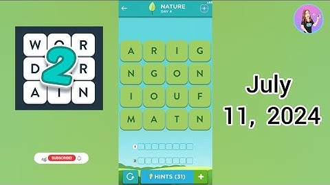 WordBrain 2 Nature Event Day 4 July 11, 2024 Solution