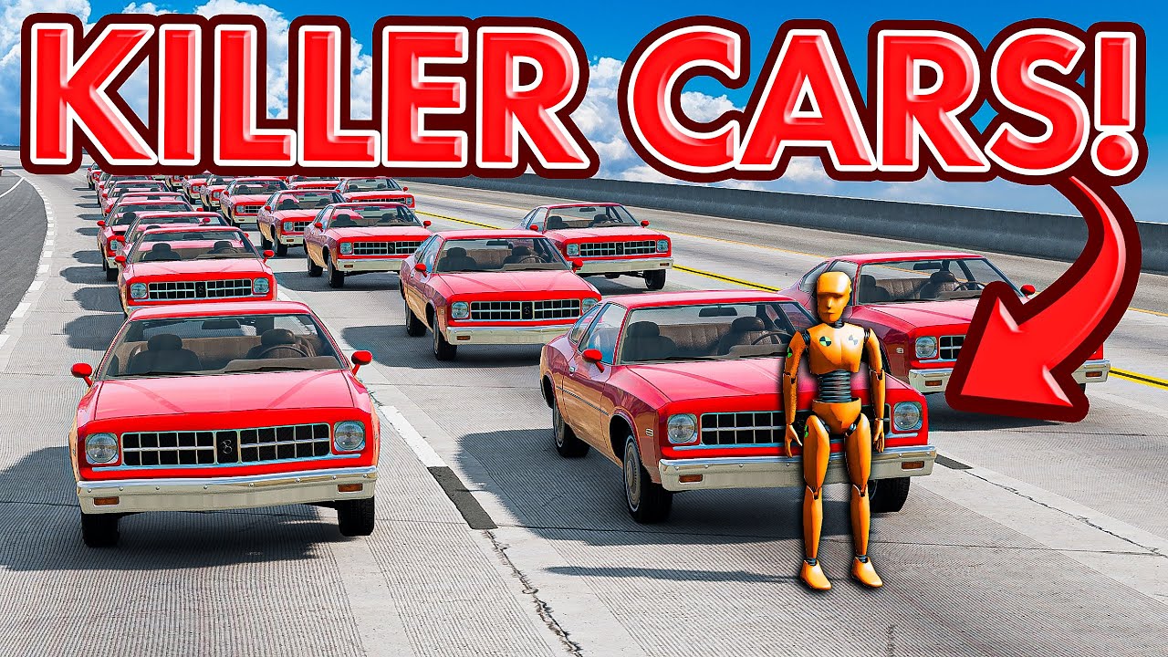 Running From KILLER Cars In BeamNG | BeamNG Drive Challenges - YouTube