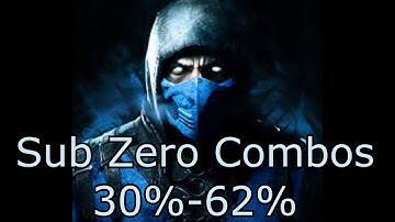 Mortal Kombat X: Sub Zero Combos 50% meterless (30%-62% x-ray)