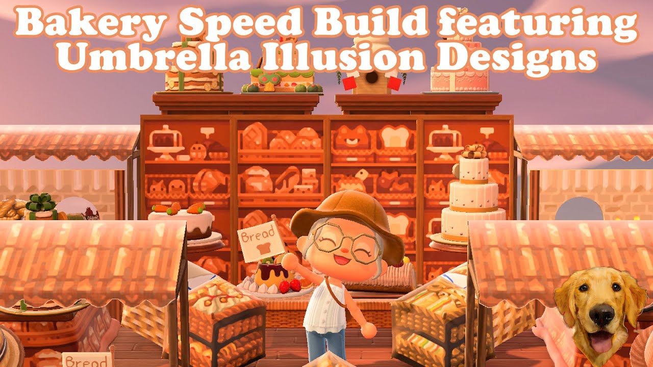Bakery Speed Build featuring Umbrella Illusion Designs - Animal Crossing New Horizons