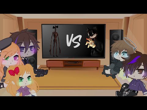 Afton family reacting to Siren Head VS Cartoon Cat ￼|Gacha Club|