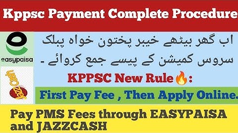 How to pay Kppsc fees through Easypaisa app| Kppsc fees payment|